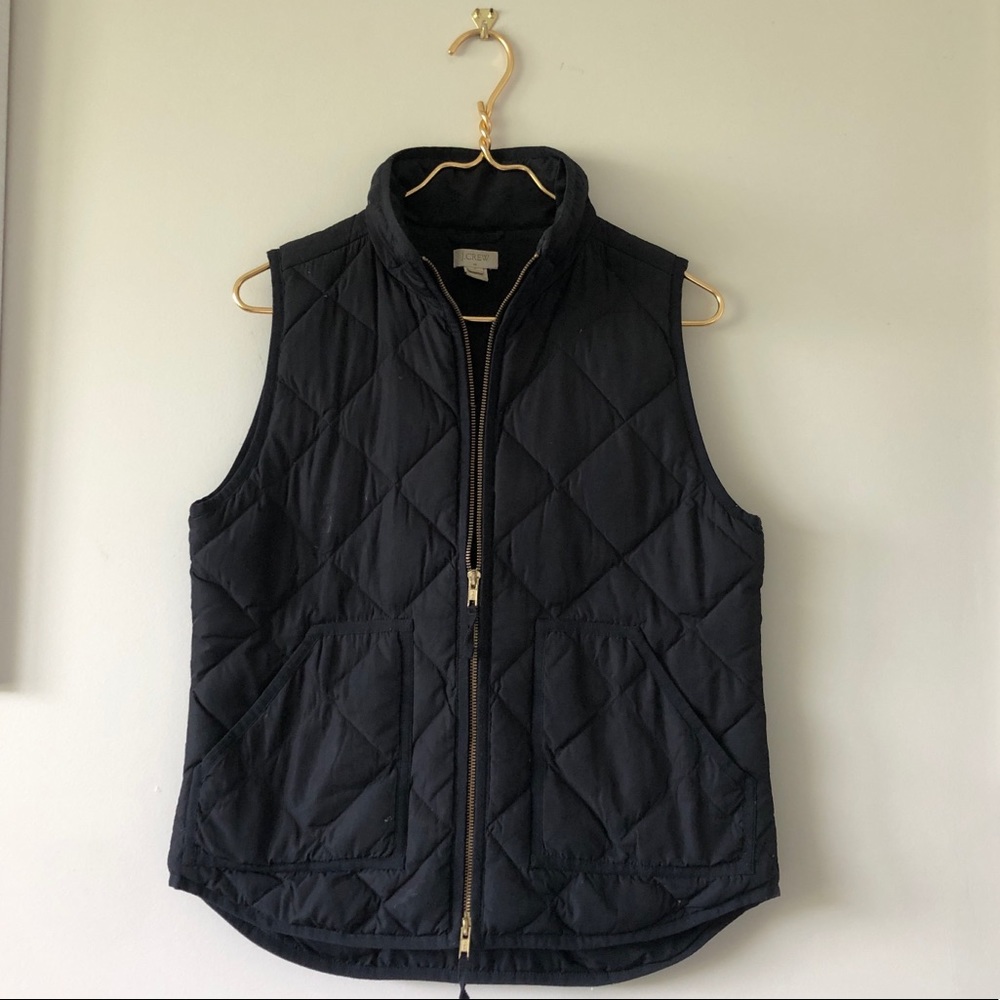 J. Crew Black Puffer Vest